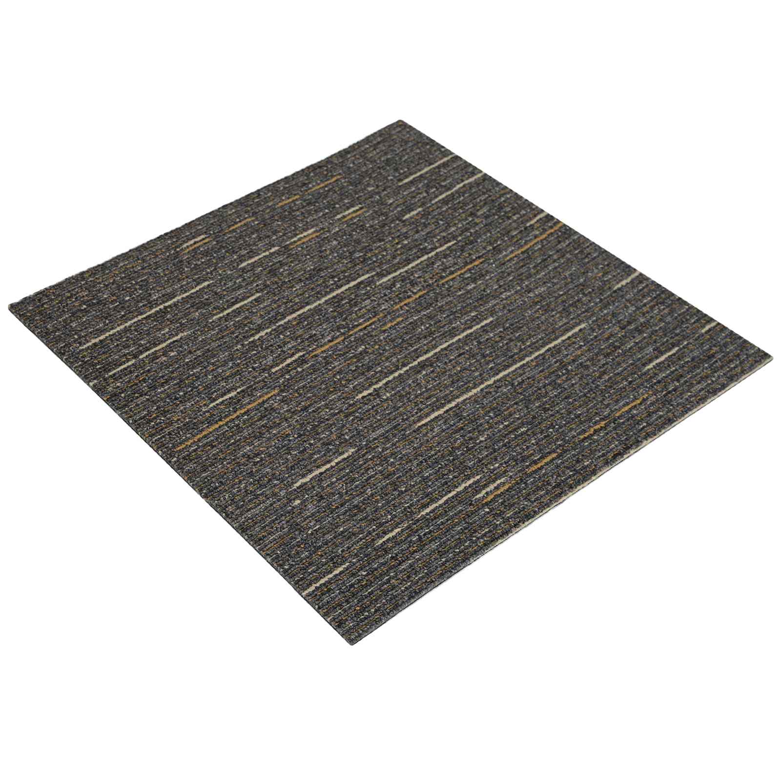 vidaXL Carpet Tile Striped Light Brown 50 x 50 cm 20 pcs 2
