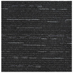 vidaXL Carpet Tile Striped Black 50 x 50 cm 20 pcs PP and Bitumen 5