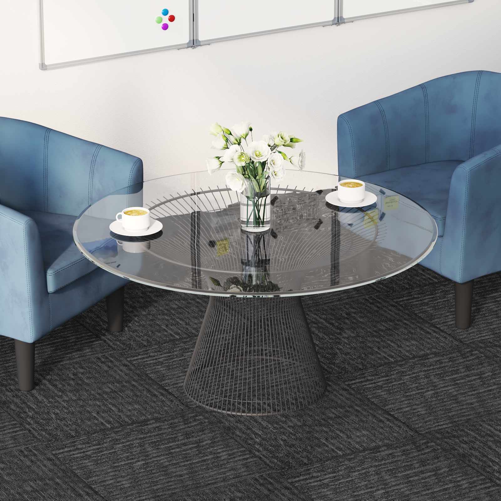 vidaXL Carpet Tile Charcoal Grey 50 x 50 cm 20 pcs PP and Bitumen 1