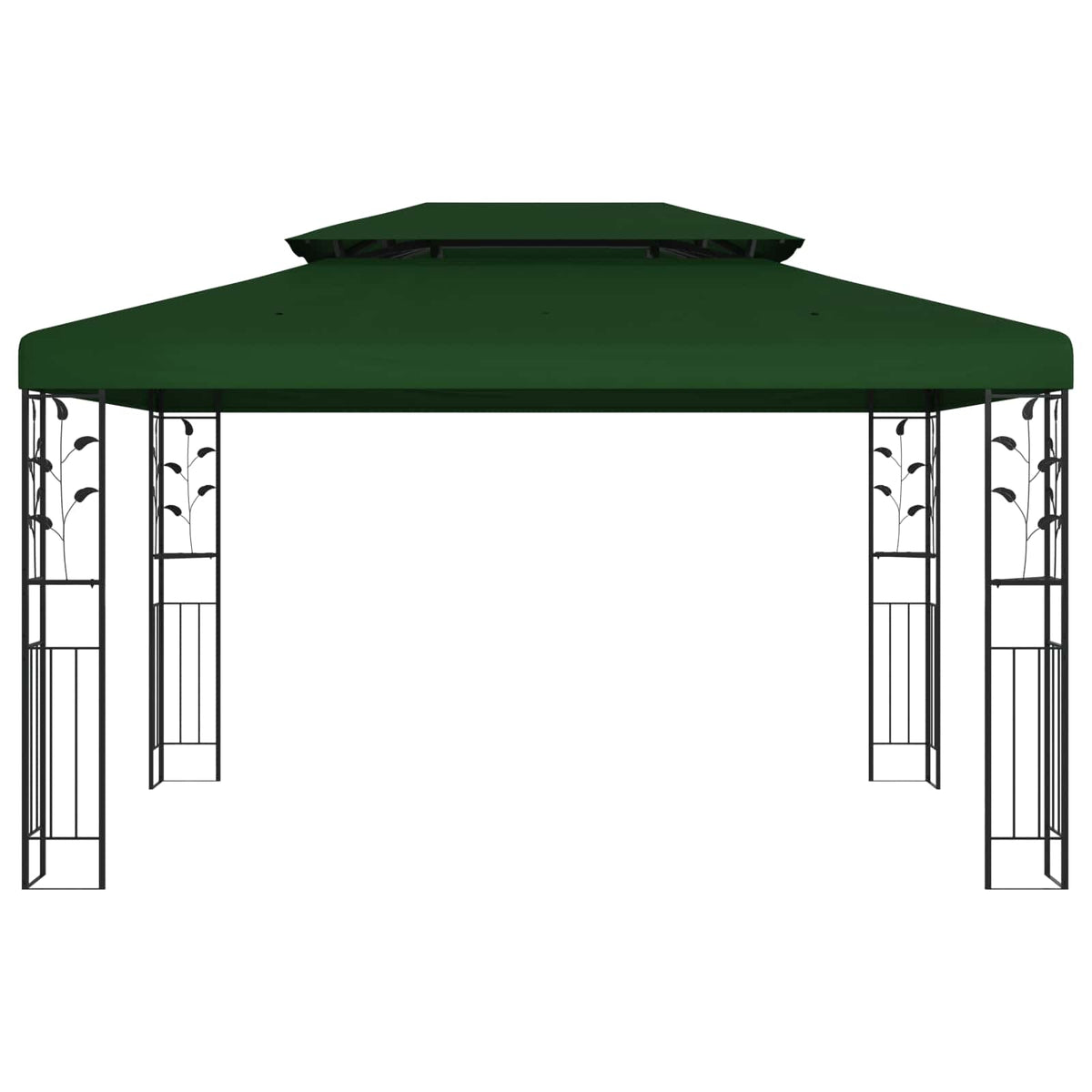 vidaXL Gazebo 3.97 x 2.96 x 2.68 m Green Polyester and Steel 2