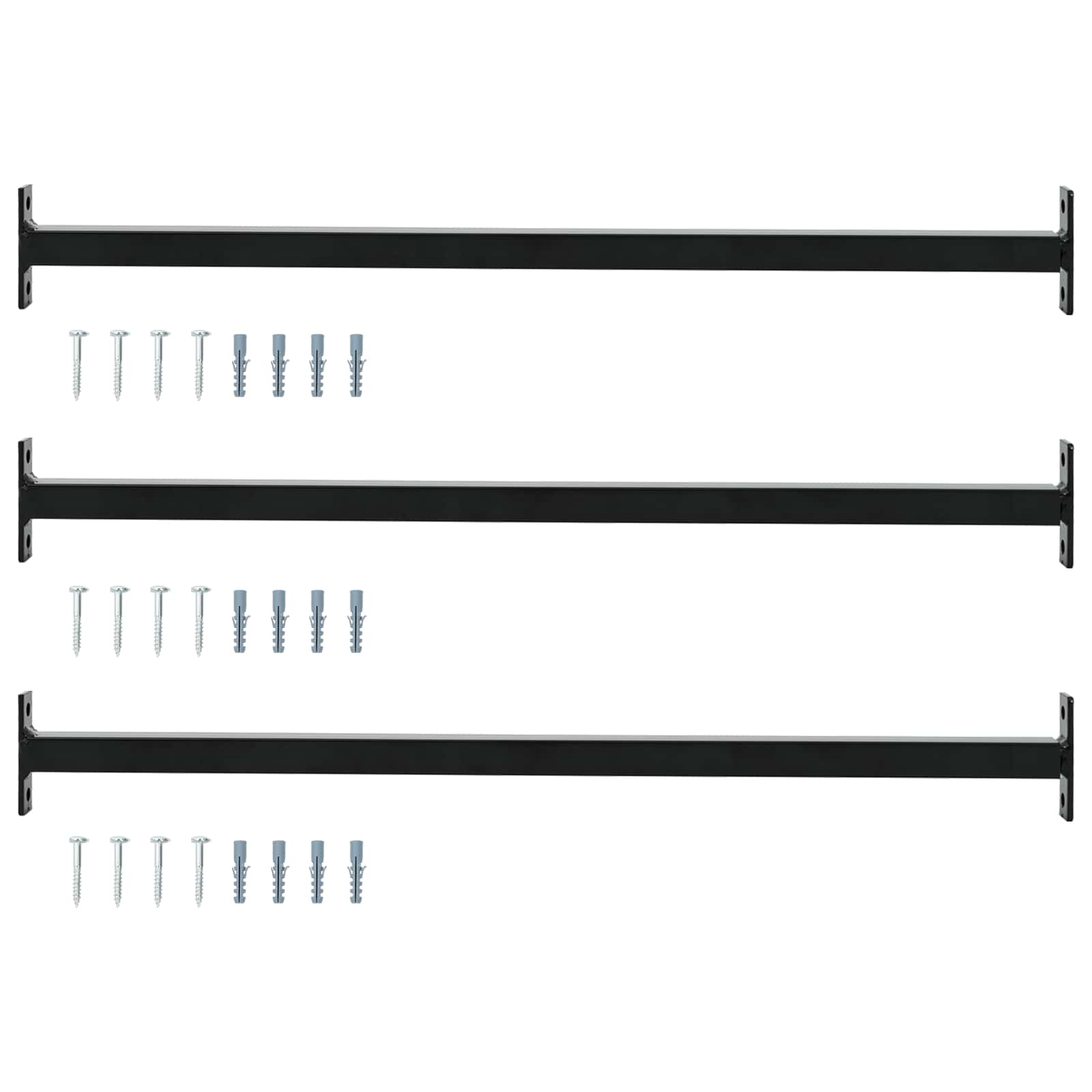 vidaXL Adjustable Window Safety Bar 3 pcs 710 -1200 mm Steel Black 1