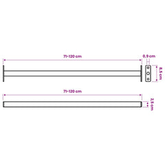 vidaXL Adjustable Window Safety Bar 3 pcs 710 -1200 mm Steel White 6