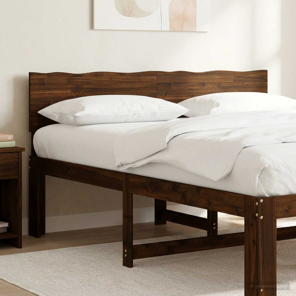 vidaXL Live Edge Headboard ROSTOCK Dark Brown 160 cm Solid Acacia Wood 1