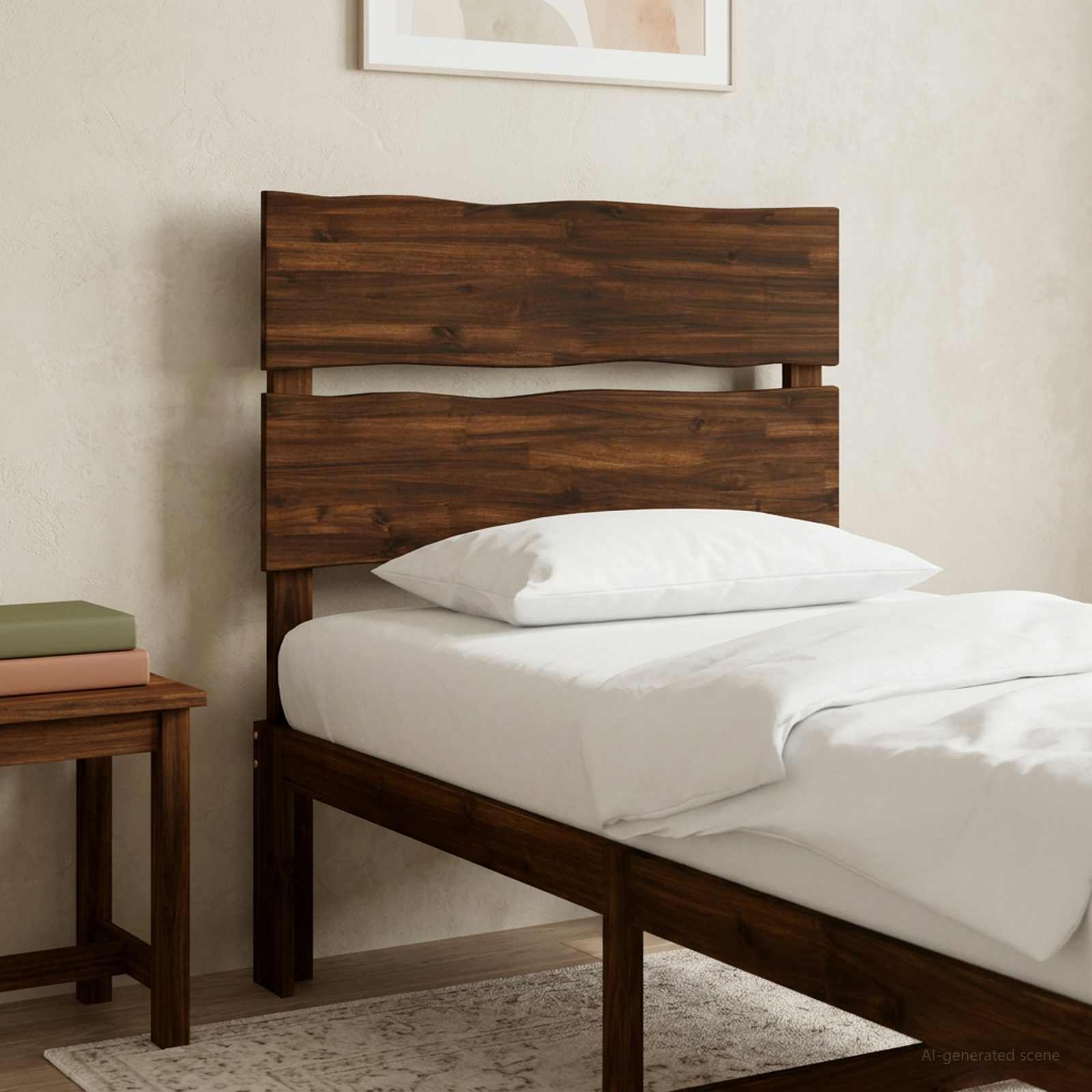 vidaXL Live Edge Headboard ROSTOCK Dark Brown 100 cm Solid Acacia Wood 1