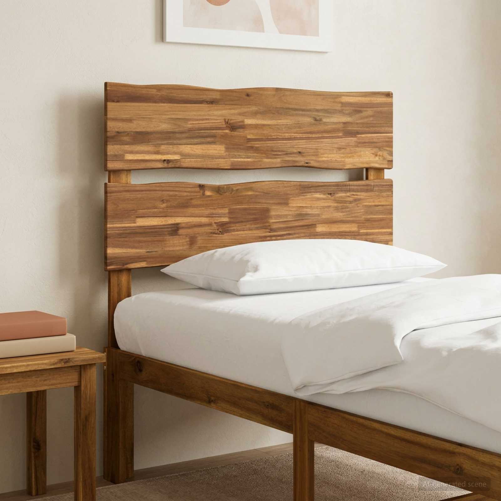 vidaXL Live Edge Headboard ROSTOCK Natural 100 cm Solid Acacia Wood 1