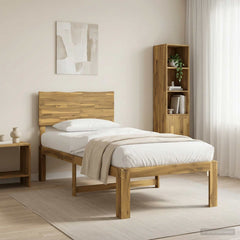 Double Bed Frame with Headboard ROSTOCK Length 190 cm Whitewash 75 cm