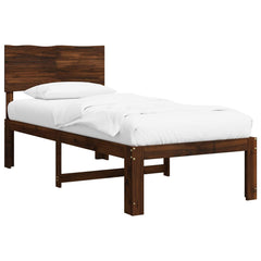 Double Bed Frame with Headboard ROSTOCK Length 200 cm Dark Brown 90 cm