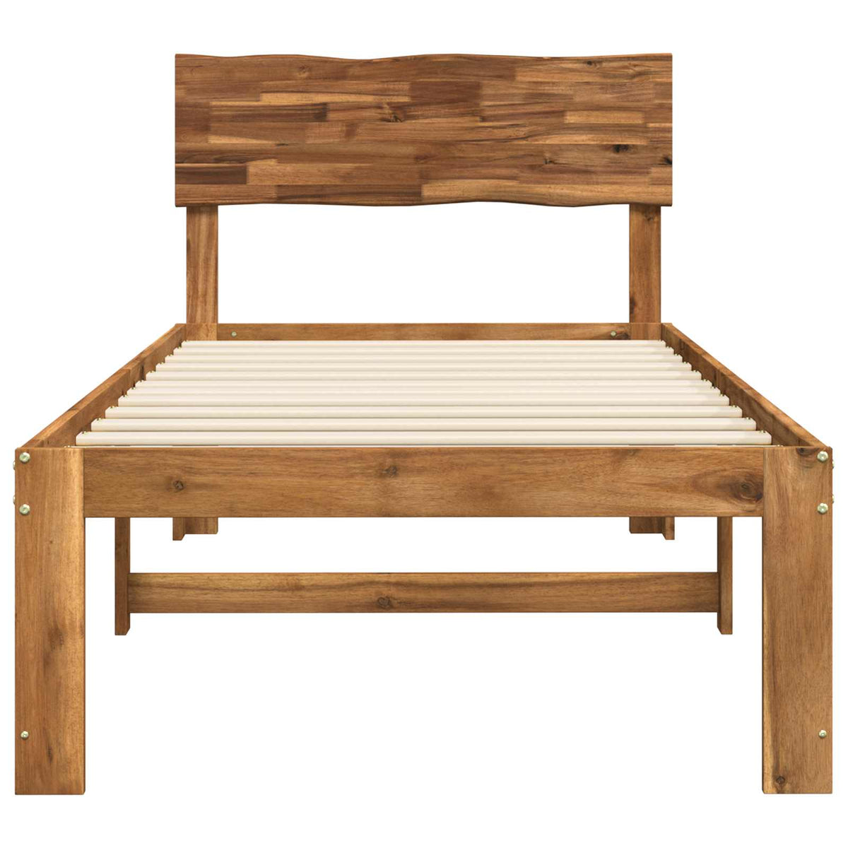 Double Bed Frame with Headboard ROSTOCK Length 190 cm Natural 90 cm