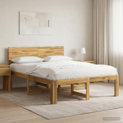 Double Bed Frame with Headboard ROSTOCK Length 190 cm Whitewash 120 cm