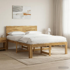 Double Bed Frame with Headboard ROSTOCK Length 190 cm Whitewash 120 cm