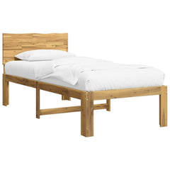 Single Bed Frame with Headboard ROSTOCK Length 200 cm Whitewash 90 cm
