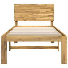 Single Bed Frame with Headboard ROSTOCK Length 200 cm Whitewash 90 cm
