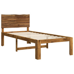 Double Bed Frame with Headboard ROSTOCK Length 190 cm Natural 90 cm