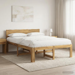 Double Bed Frame with Headboard ROSTOCK Length 190 cm Whitewash 135 cm