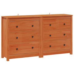 vidaXL Sideboard 2 pcs Wax Brown 140 x 35 x 80 cm Solid Pine Wood 2