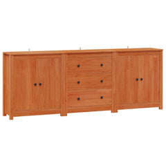 vidaXL Sideboard 3 pcs Wax Brown 210 x 35 x 80 cm Solid Pine Wood 2