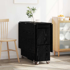 vidaXL Dinning Table 140 x 80 x 77 cm Engineered Wood Black Oak 4
