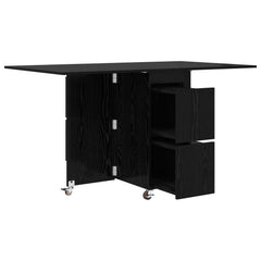 vidaXL Dinning Table 140 x 80 x 77 cm Engineered Wood Black Oak 5