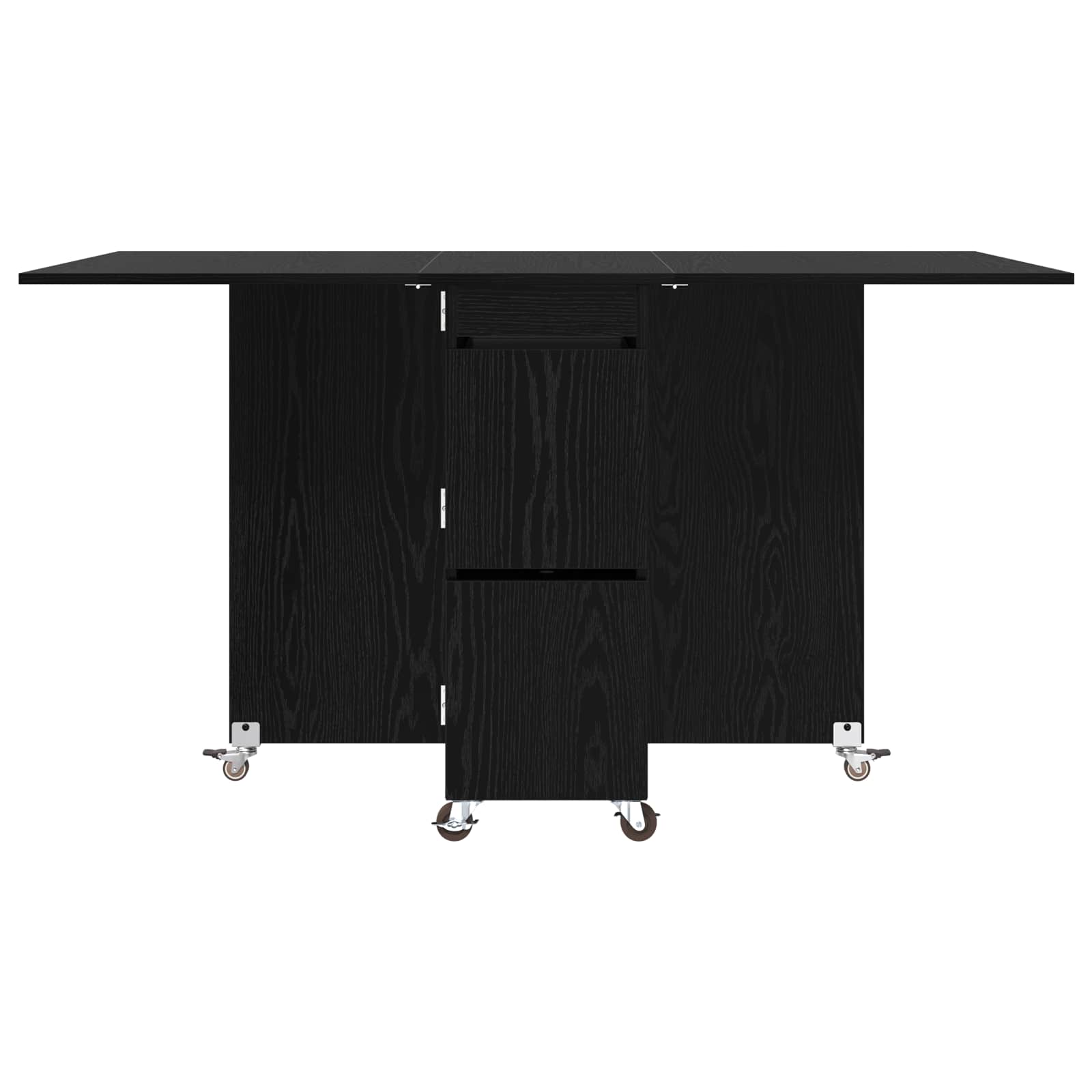 vidaXL Dinning Table 140 x 80 x 77 cm Engineered Wood Black Oak 6