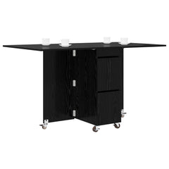 vidaXL Dinning Table 140 x 80 x 77 cm Engineered Wood Black Oak 3
