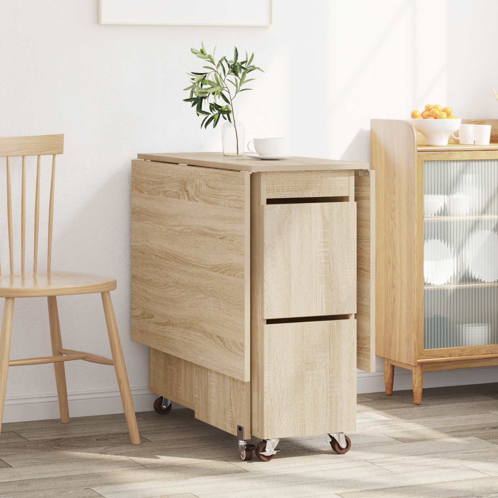 vidaXL Dinning Table 140 x 80 x 77 cm Engineered Wood Sonoma Oak 4