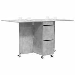 vidaXL Dinning Table 140 x 80 x 77 cm Engineered Wood Concrete Grey 3