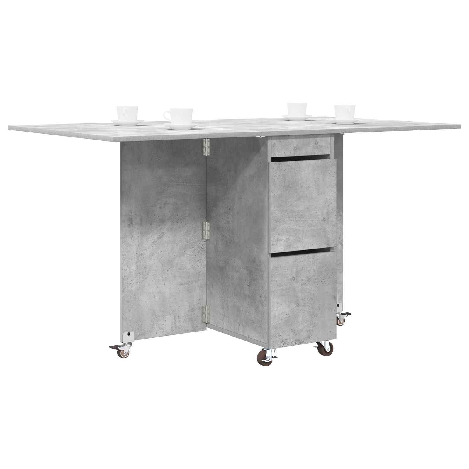 vidaXL Dinning Table 140 x 80 x 77 cm Engineered Wood Concrete Grey 3