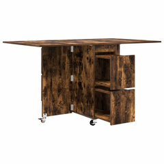 vidaXL Dinning Table 140 x 80 x 77 cm Engineered Wood Smoked Oak 5