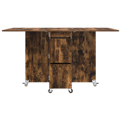 vidaXL Dinning Table 140 x 80 x 77 cm Engineered Wood Smoked Oak 6