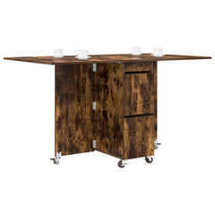 vidaXL Dinning Table 140 x 80 x 77 cm Engineered Wood Smoked Oak 3