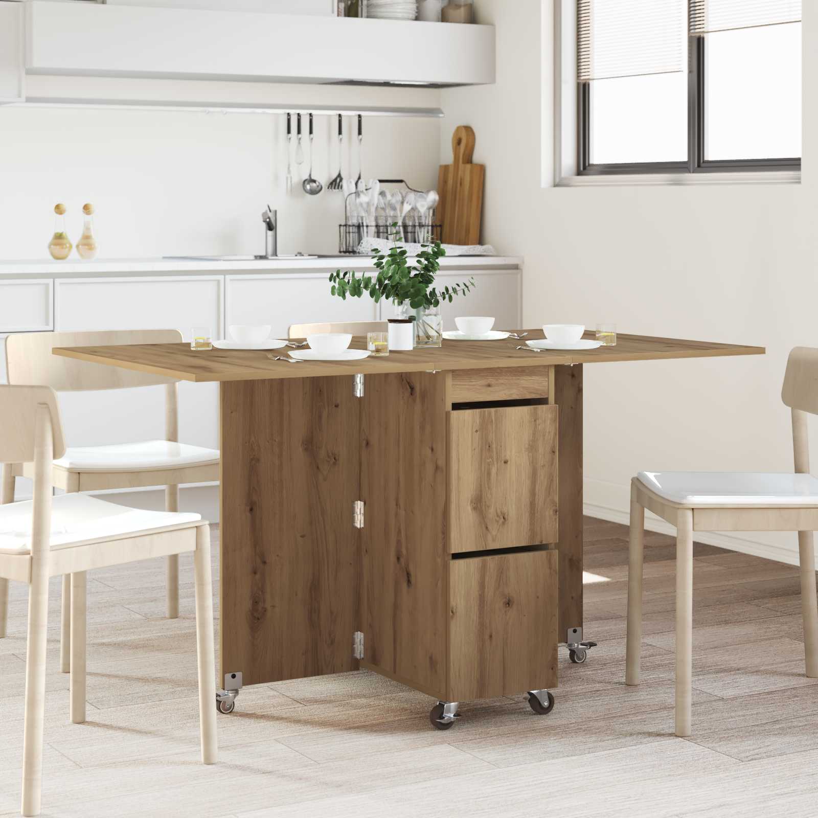 vidaXL Dinning Table 140 x 80 x 77 cm Engineered Wood Artisan Oak 1