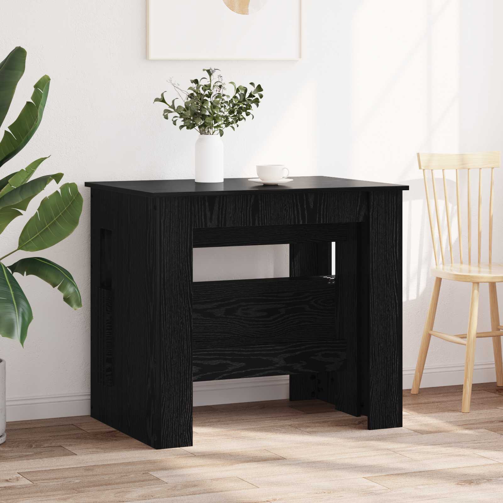 vidaXL Dinning Table 180 x 85 x 75 cm Engineered Wood Black Oak 4