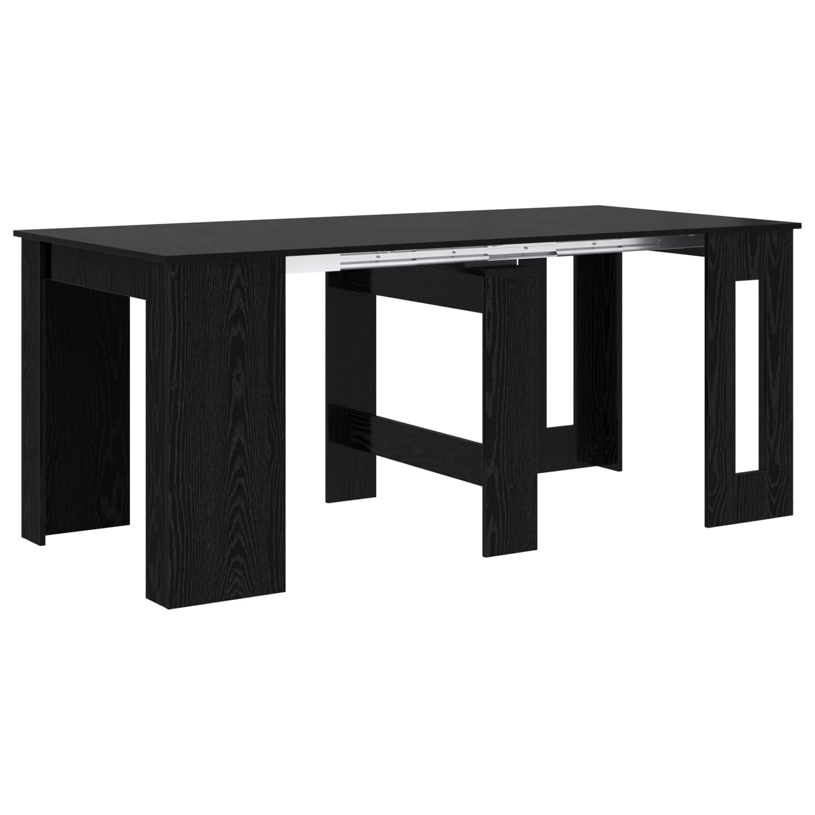 vidaXL Dinning Table 180 x 85 x 75 cm Engineered Wood Black Oak 2