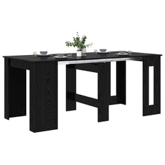 vidaXL Dinning Table 180 x 85 x 75 cm Engineered Wood Black Oak 3