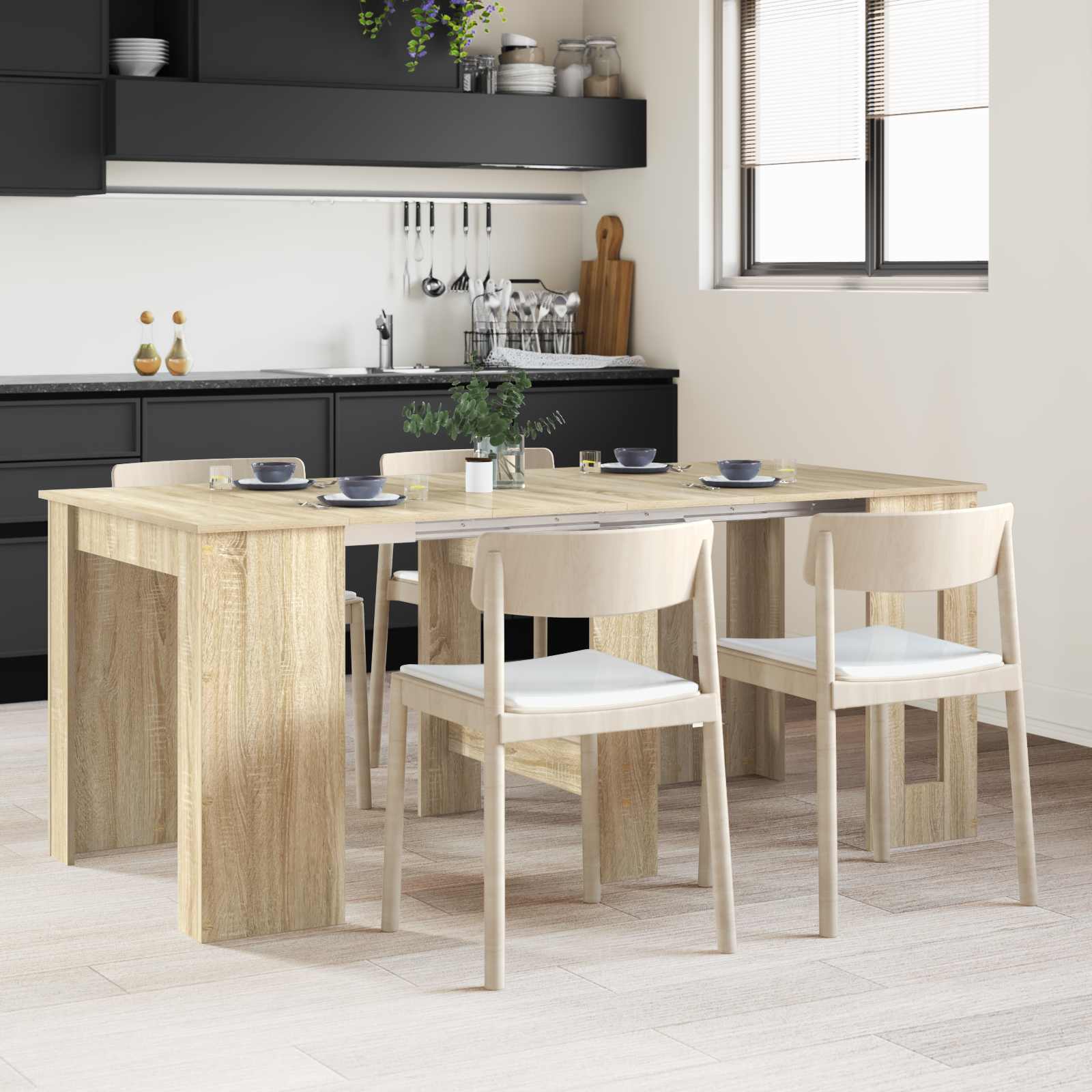 vidaXL Dinning Table 180 x 85 x 75 cm Engineered Wood Sonoma Oak 1