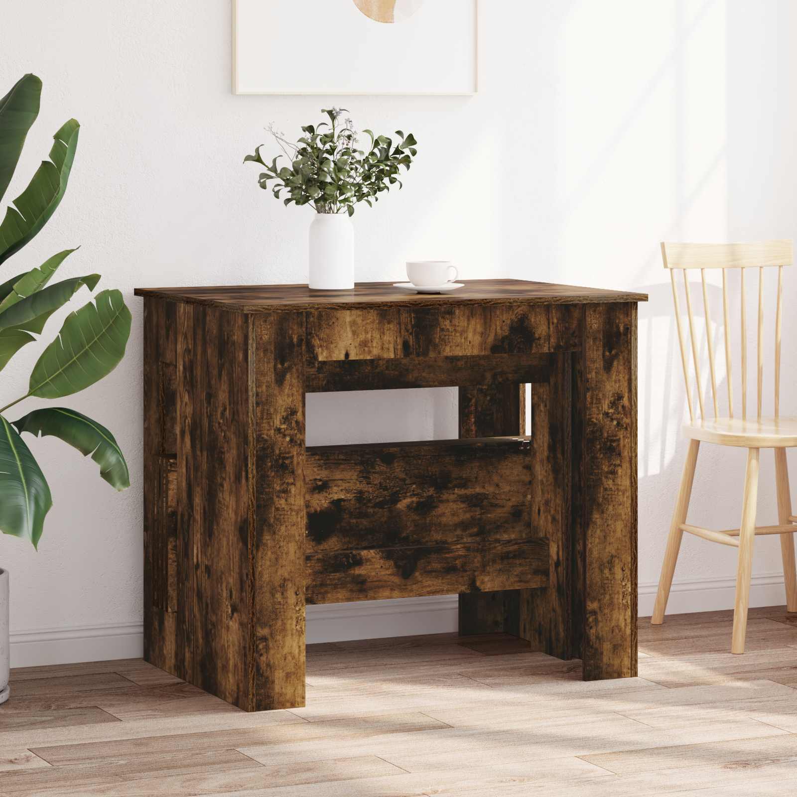 vidaXL Dinning Table 180 x 85 x 75 cm Engineered Wood Smoked Oak 4