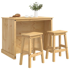Kitchen Island Set 3 pcs 112 x 77 x 91.5 cm Honey wax