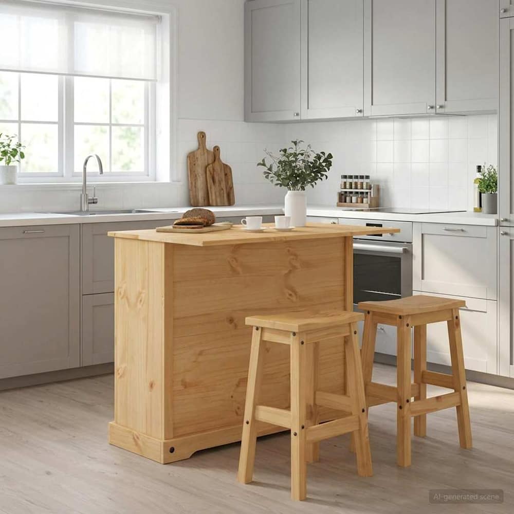 Kitchen Island Set 3 pcs CORONA Honey wax