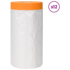 vidaXL Dust Sheet with Adhesive Tape 12 pcs Transparent 110 x 3300 cm 2