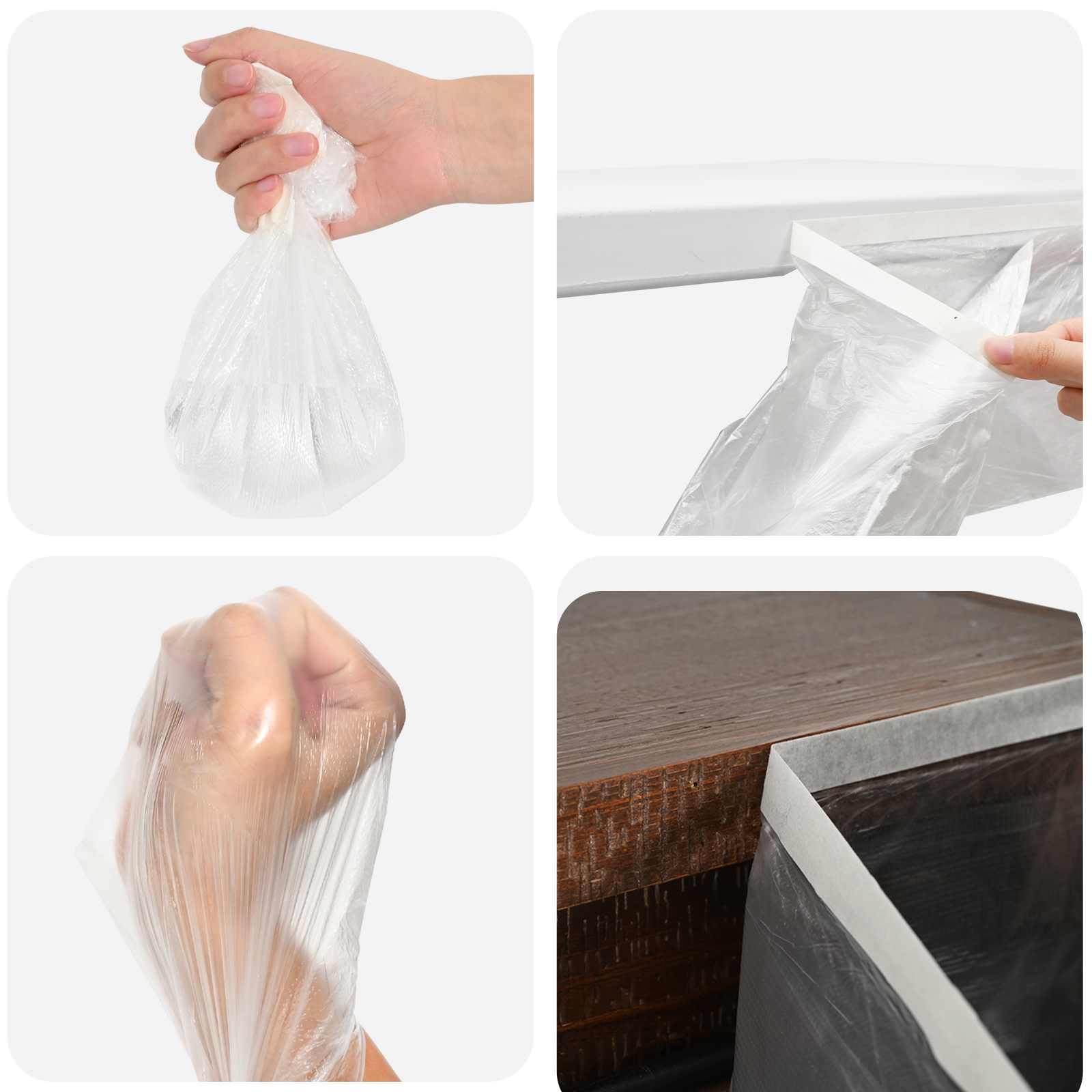 vidaXL Dust Sheet with Adhesive Tape 12 pcs Transparent 240 x 2000 cm 6