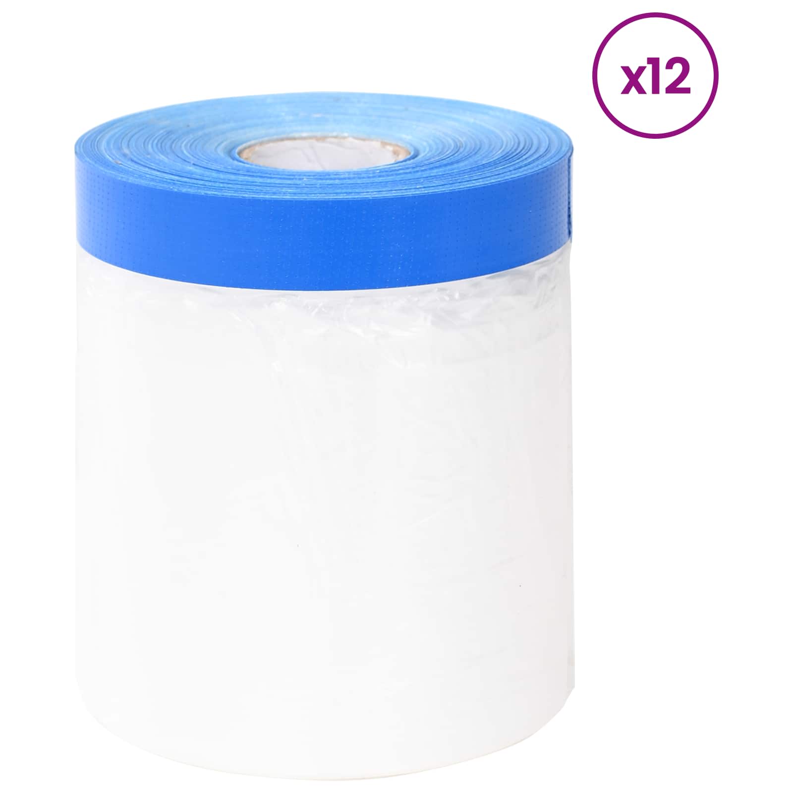 vidaXL Masking Film with Adhesive Tape 12 pcs Transparent and Blue 2