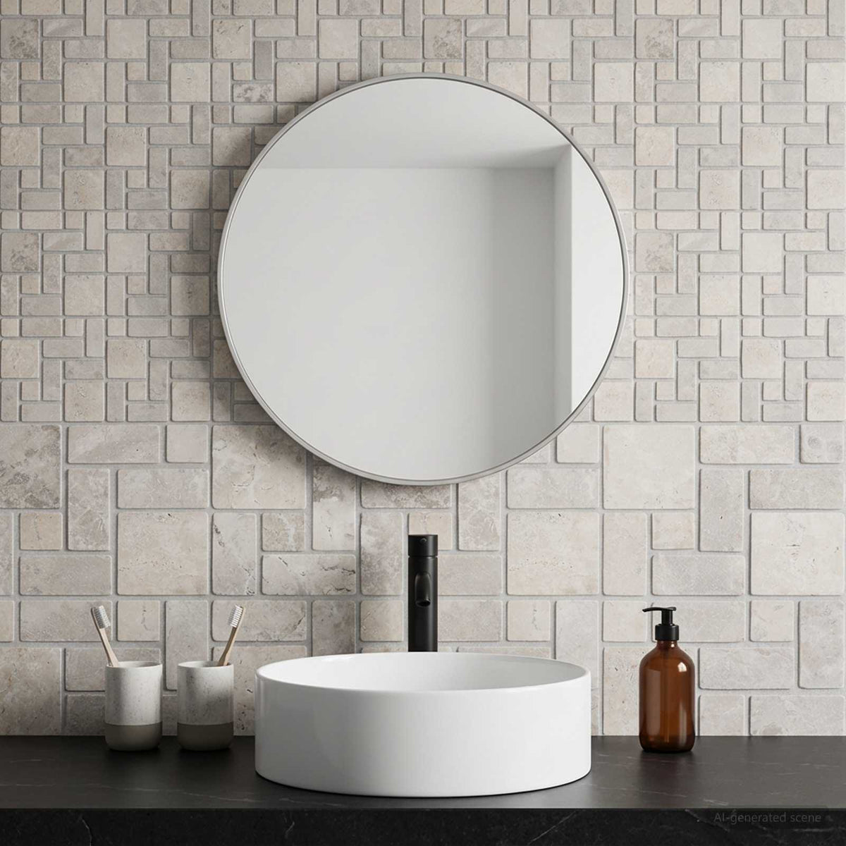 Mosaic Tiles 30 x 30 cm Marble Cream