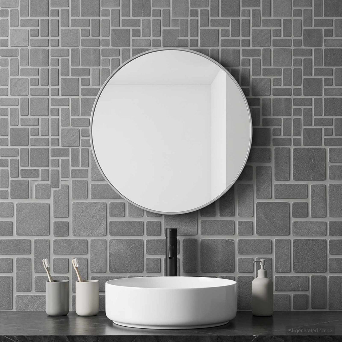 Mosaic Tiles 30 x 30 cm Marble Grey