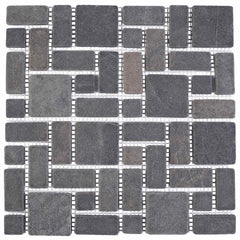 vidaXL Mosaic Tiles Grey 30 x 30 cm Marble 4