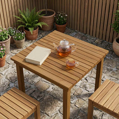 Table Top Ø 40 x 3.5 Round Solid Teak Wood Natural 60 x 60 cm