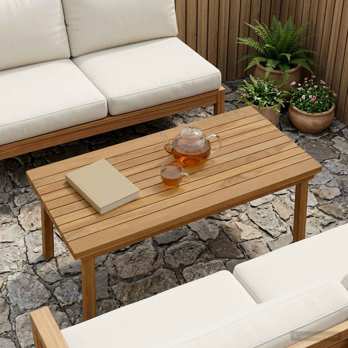 Table Top Solid Teak Wood Natural
