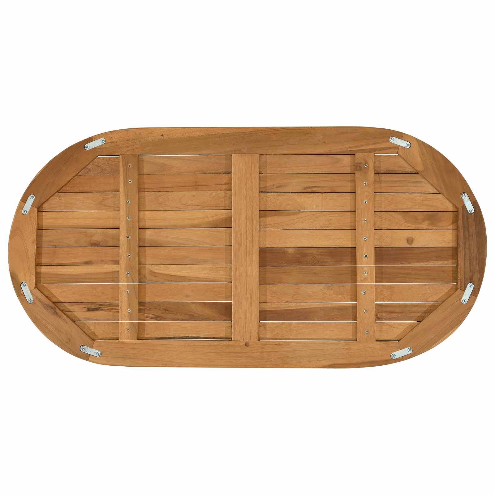 vidaXL Table Top Oval Solid Teak Wood Natural 5