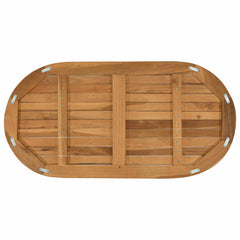 vidaXL Table Top Oval Solid Teak Wood Natural 5