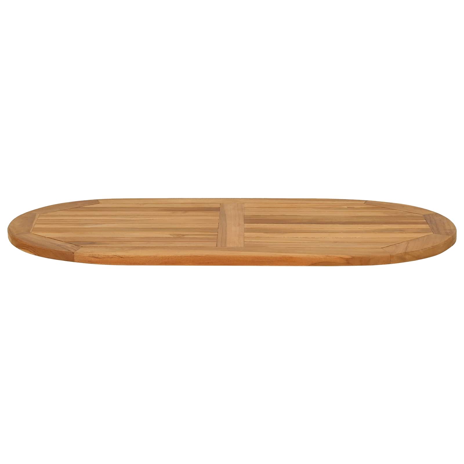 vidaXL Table Top Oval Solid Teak Wood Natural 3