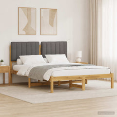 Bed Frame Upholstered Headboard Length Whitewash Light Grey